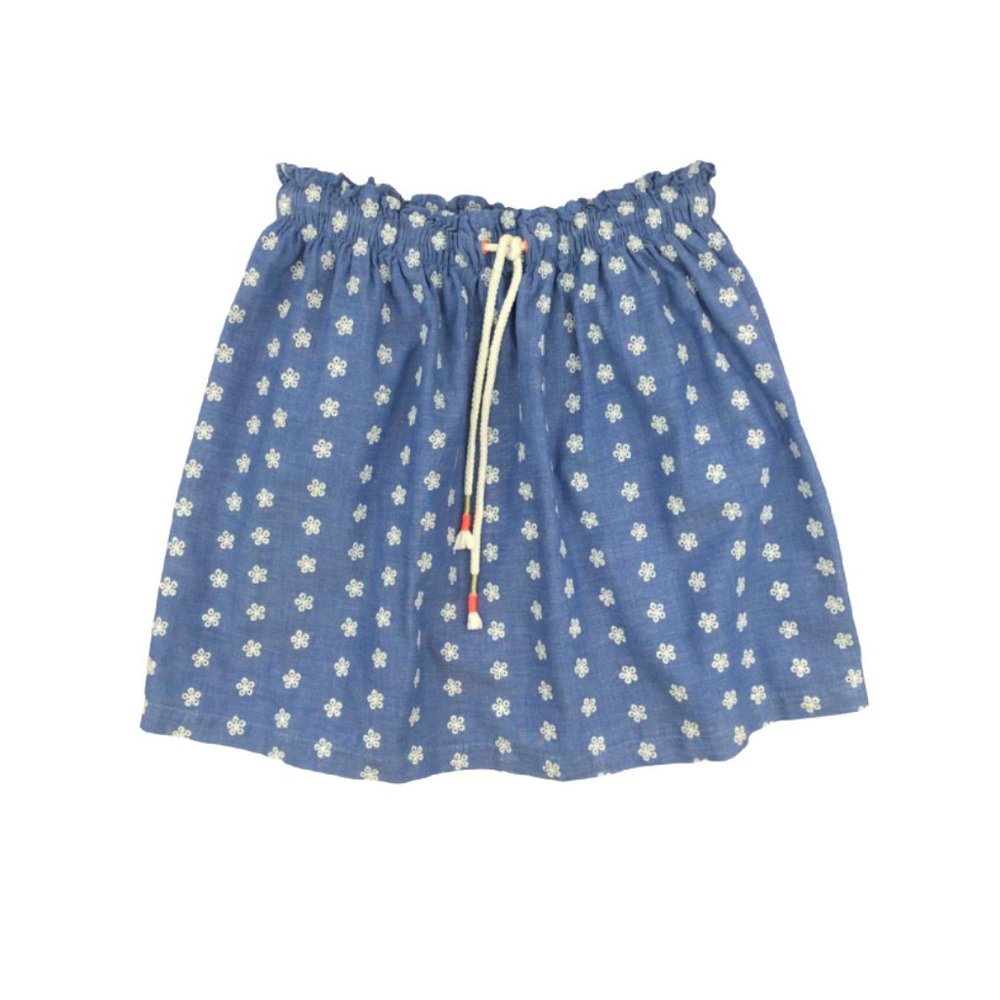 Cat & Jack Embroidered Eyelet Blue Skirt w/Tassels 14-16Y